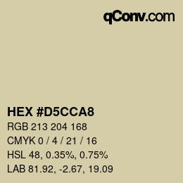 Color code: HEX #D5CCA8 | qconv.com