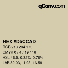 カラーコード: HEX #D5CCAD | qconv.com