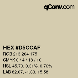 Farbcode: HEX #D5CCAF | qconv.com