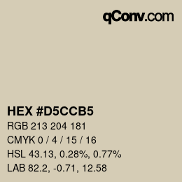 カラーコード: HEX #D5CCB5 | qconv.com
