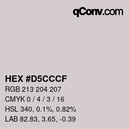 颜色代码: HEX #D5CCCF | qconv.com