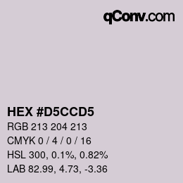 Color code: HEX #D5CCD5 | qconv.com