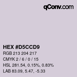 Color code: HEX #D5CCD9 | qconv.com