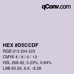 Color code: HEX #D5CCDF | qconv.com