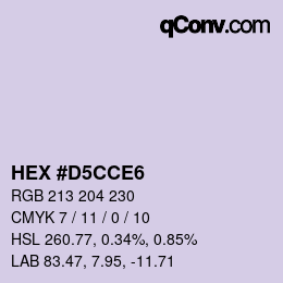 Color code: HEX #D5CCE6 | qconv.com