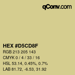 Color code: HEX #D5CD8F | qconv.com