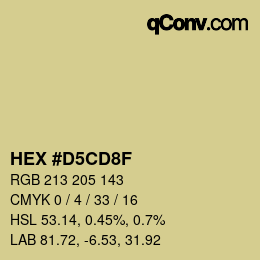 カラーコード: HEX #D5CD8F | qconv.com
