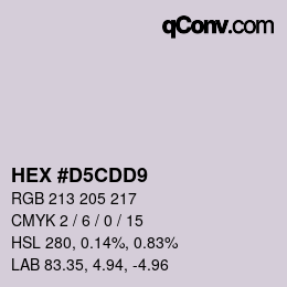 Color code: HEX #D5CDD9 | qconv.com