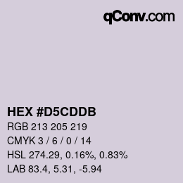 颜色代码: HEX #D5CDDB | qconv.com