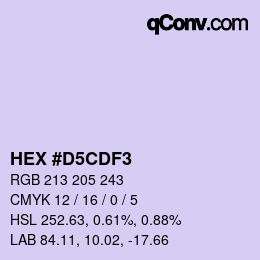 Color code: HEX #D5CDF3 | qconv.com