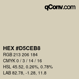 Color code: HEX #D5CEB8 | qconv.com
