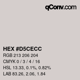 Color code: HEX #D5CECC | qconv.com