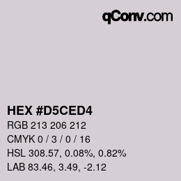 カラーコード: HEX #D5CED4 | qconv.com