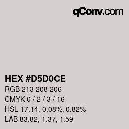 Color code: HEX #D5D0CE | qconv.com