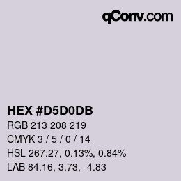 カラーコード: HEX #D5D0DB | qconv.com