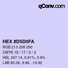 カラーコード: HEX #D5D0FA | qconv.com