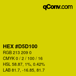 Color code: HEX #D5D100 | qconv.com