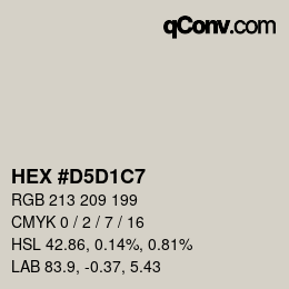 Color code: HEX #D5D1C7 | qconv.com