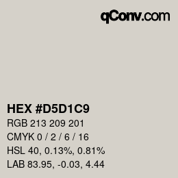 Farbcode: HEX #D5D1C9 | qconv.com