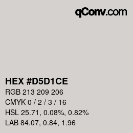 Farbcode: HEX #D5D1CE | qconv.com