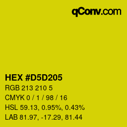 Color code: HEX #D5D205 | qconv.com