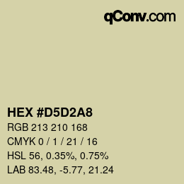 Color code: HEX #D5D2A8 | qconv.com