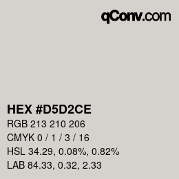 Farbcode: HEX #D5D2CE | qconv.com