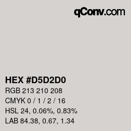 カラーコード: HEX #D5D2D0 | qconv.com