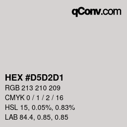 Color code: HEX #D5D2D1 | qconv.com