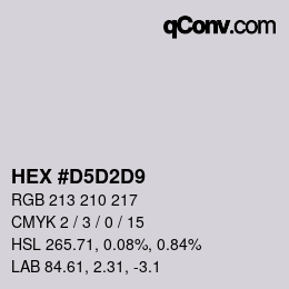 カラーコード: HEX #D5D2D9 | qconv.com