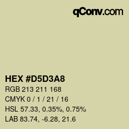 Color code: HEX #D5D3A8 | qconv.com