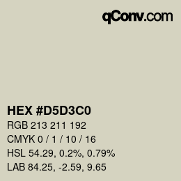 Color code: HEX #D5D3C0 | qconv.com