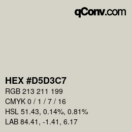 Color code: HEX #D5D3C7 | qconv.com