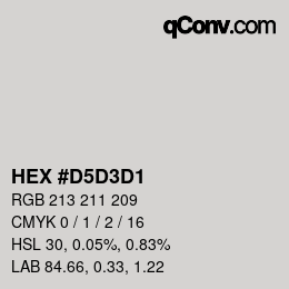 カラーコード: HEX #D5D3D1 | qconv.com