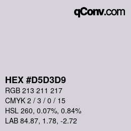 Color code: HEX #D5D3D9 | qconv.com