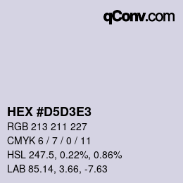 カラーコード: HEX #D5D3E3 | qconv.com