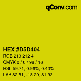 Color code: HEX #D5D404 | qconv.com