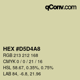 カラーコード: HEX #D5D4A8 | qconv.com