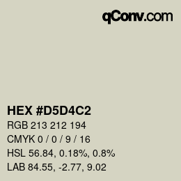 Color code: HEX #D5D4C2 | qconv.com