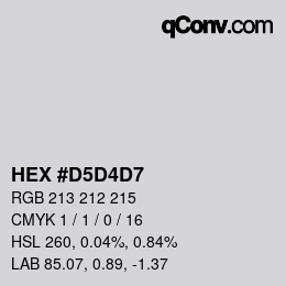 Color code: HEX #D5D4D7 | qconv.com