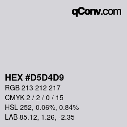 カラーコード: HEX #D5D4D9 | qconv.com