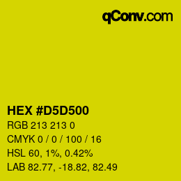 カラーコード: HEX #D5D500 | qconv.com