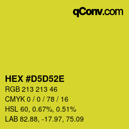 Color code: HEX #D5D52E | qconv.com