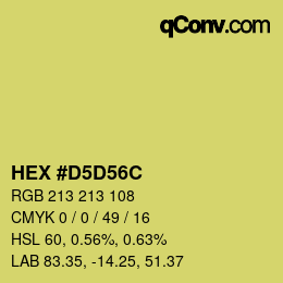 カラーコード: HEX #D5D56C | qconv.com