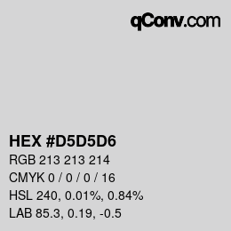 Color code: HEX #D5D5D6 | qconv.com