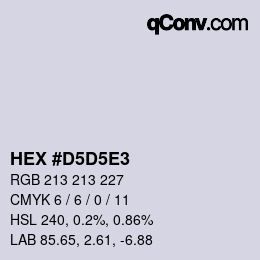 カラーコード: HEX #D5D5E3 | qconv.com