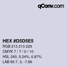 Farbcode: HEX #D5D5E5 | qconv.com