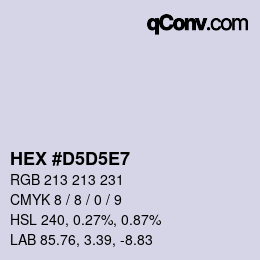カラーコード: HEX #D5D5E7 | qconv.com