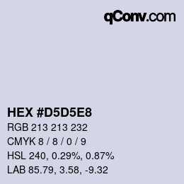 カラーコード: HEX #D5D5E8 | qconv.com