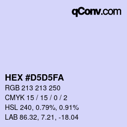 Color code: HEX #D5D5FA | qconv.com